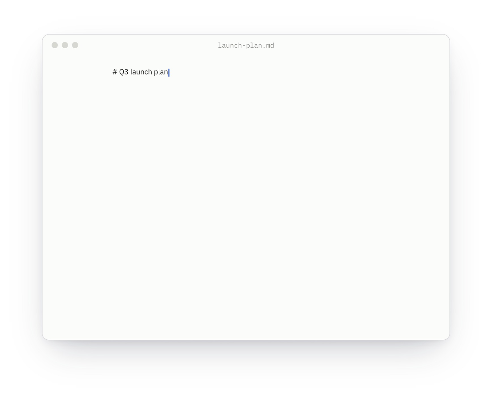 Constly rendering markdown as you type: a heading and bold text resolve in place as the raw marks melt away.